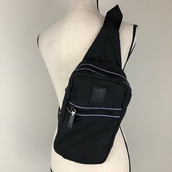 tommy hilfiger black sling bag